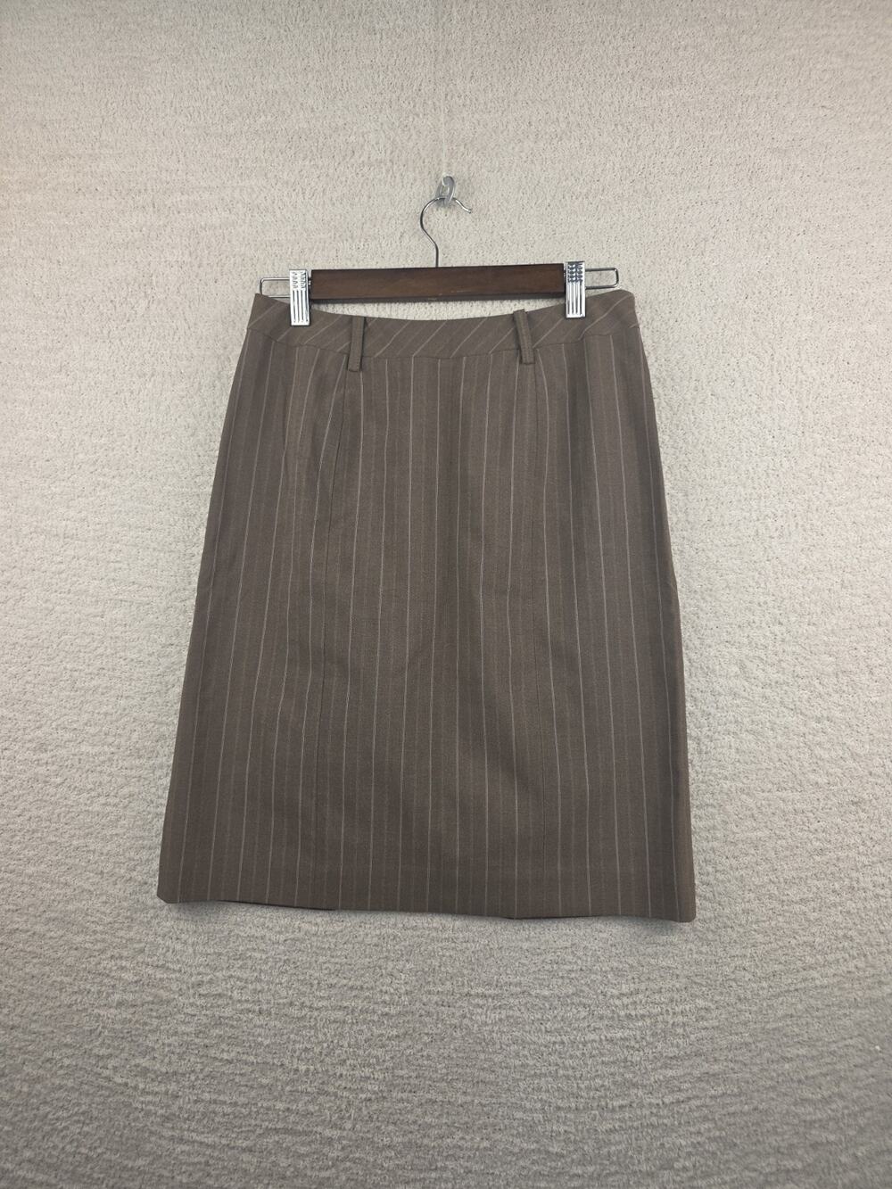 Valerie Stevens Petite Brown Pinstriped Pencil Skirt Size 2P